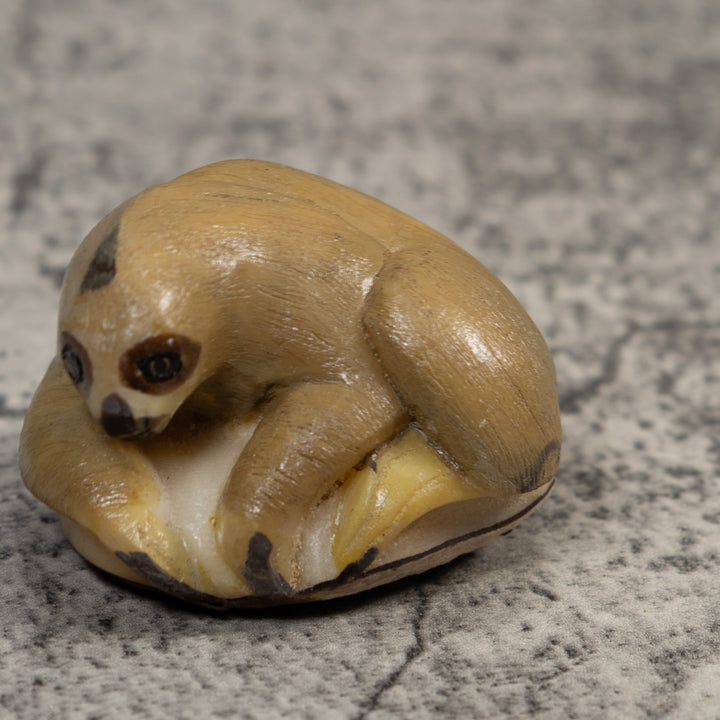 Brown Tan Sloth Tagua Carving