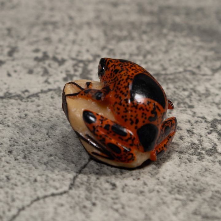 Vintage Black And Rose Gold Poison Dart Frog Tagua Carving
