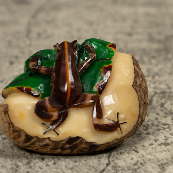 Vintage Poison Dart Frog Tagua Carving