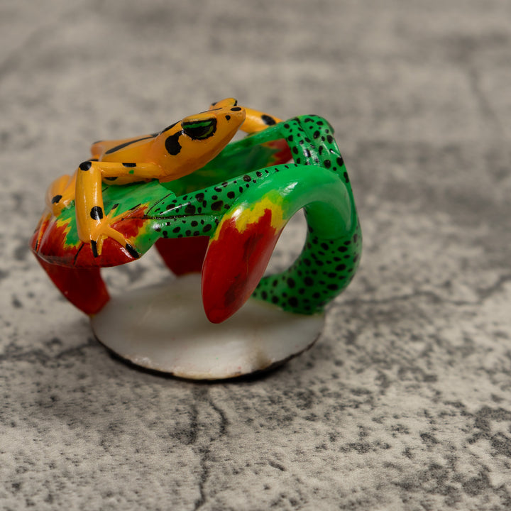 Golden Frog Tagua Carving