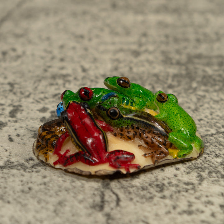Five Poison Dart Frog Tagua Carving