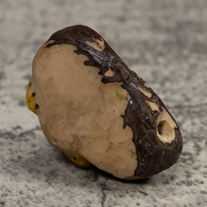 Vintage Yellow And Black Frog Tagua Carving