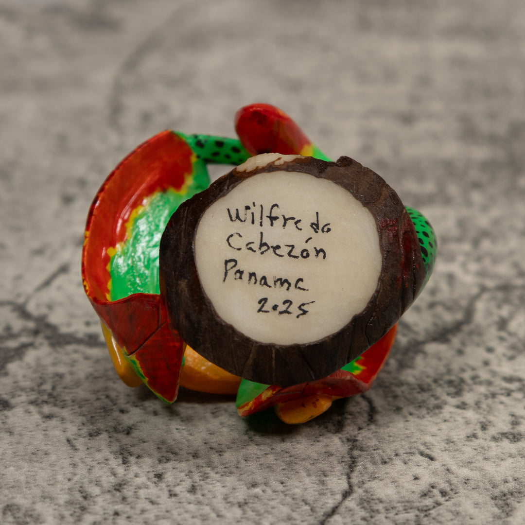 Golden Frog Tagua Carving