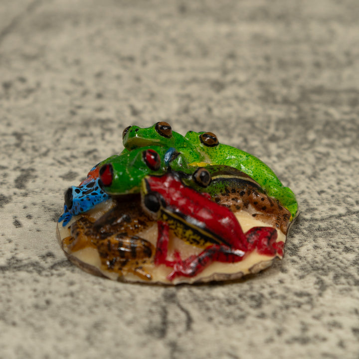 Five Poison Dart Frog Tagua Carving