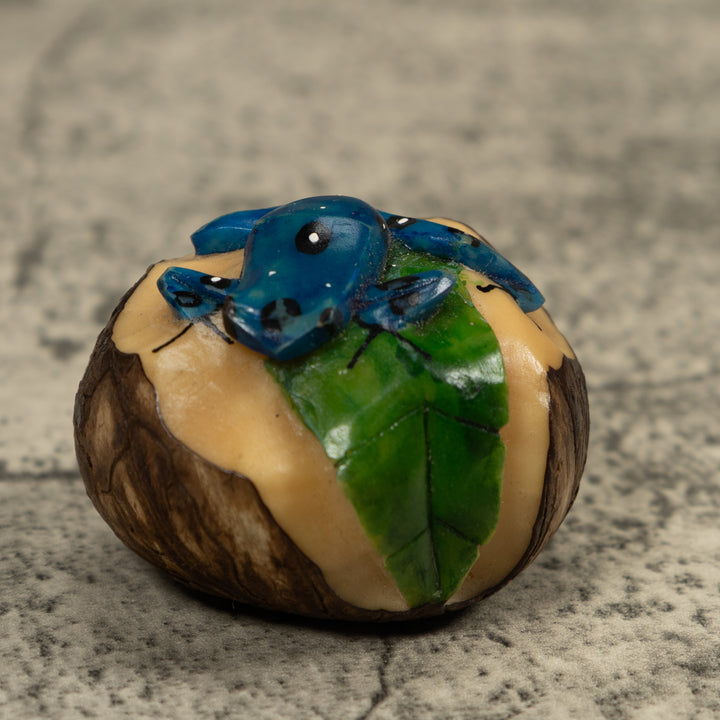 Blue Poison Dart Frog Tagua Carving