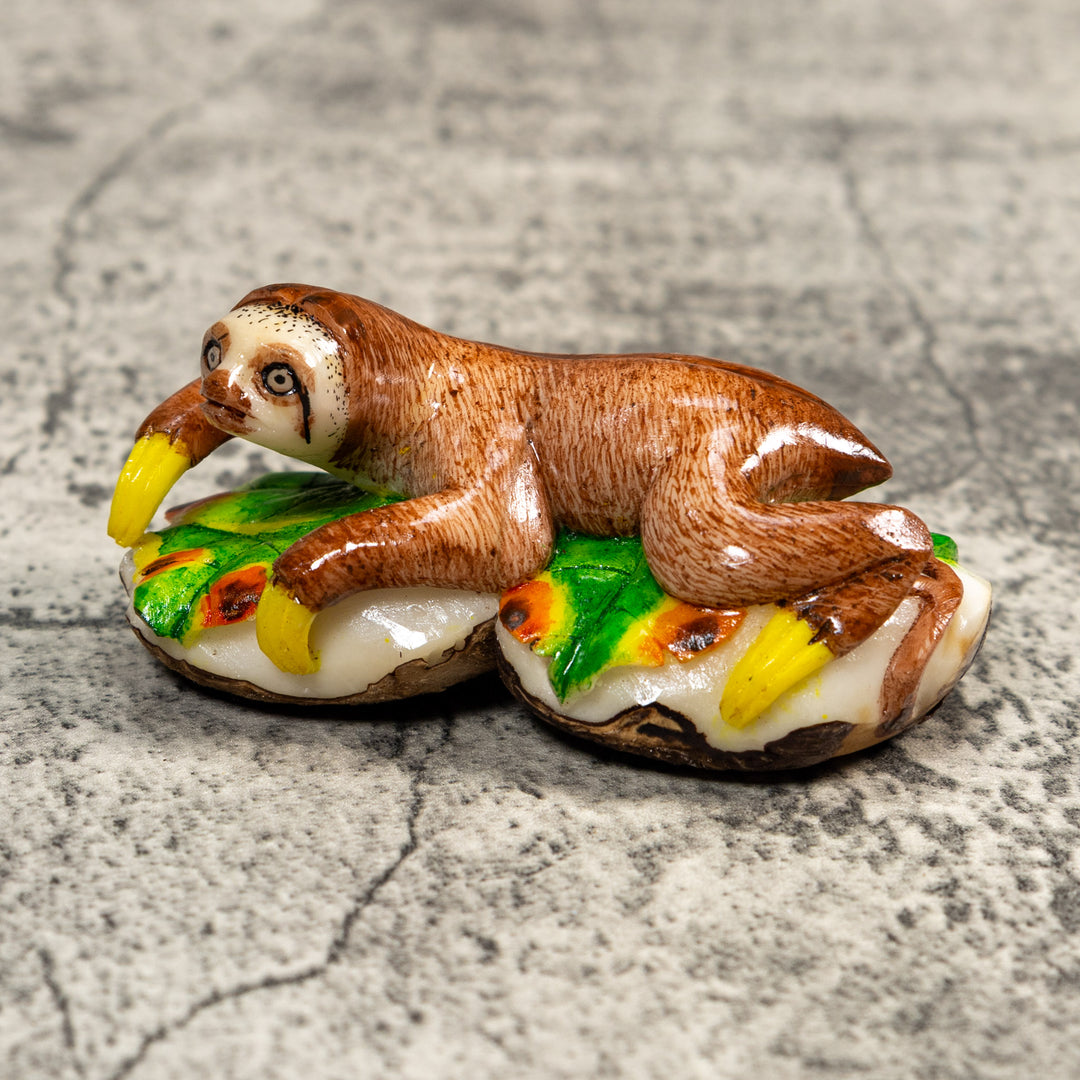 Double Nut Sloth Tagua Carving