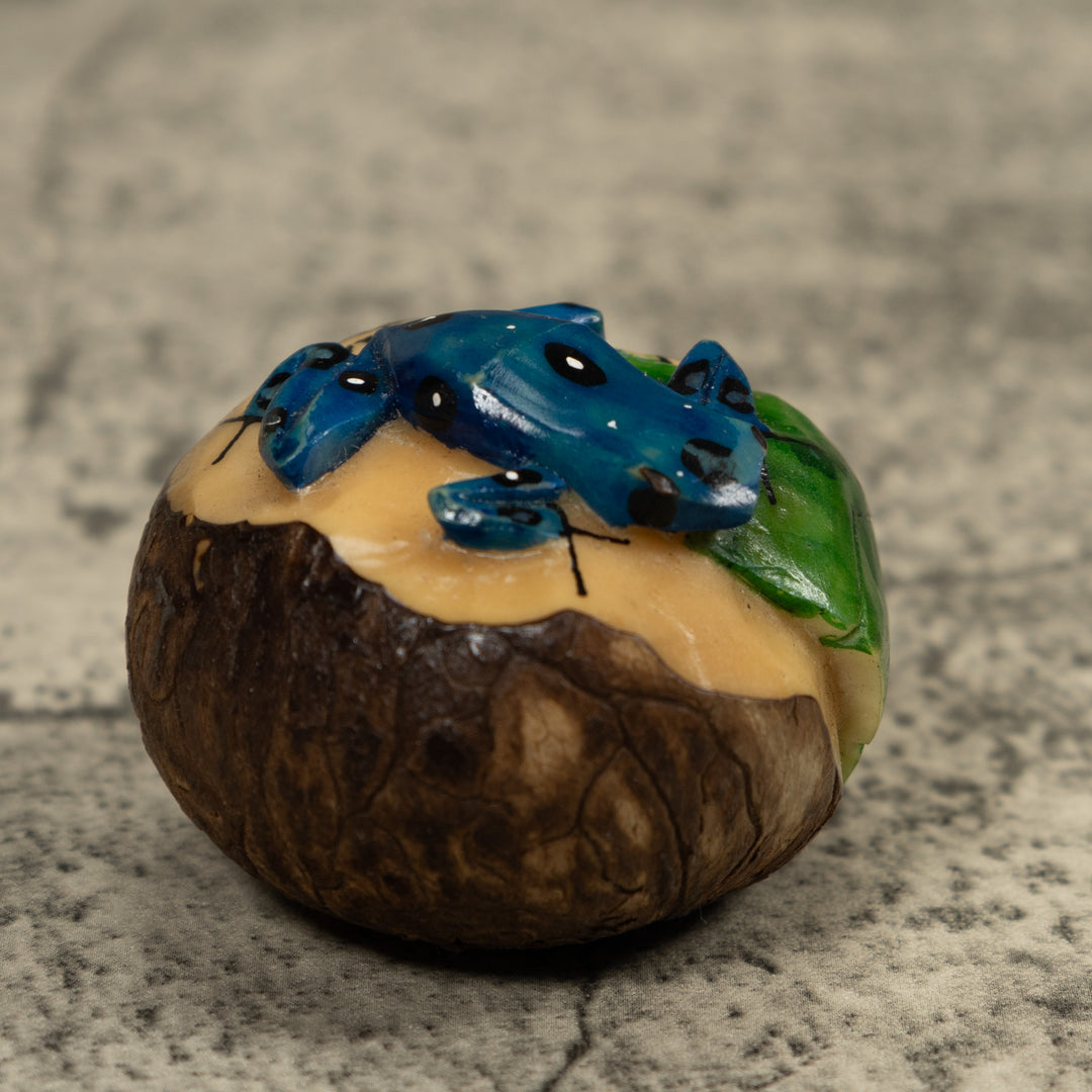 Blue Poison Dart Frog Tagua Carving