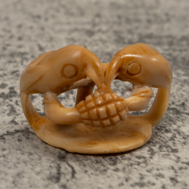 Vintage Natural Parrot Bird Tagua Carving