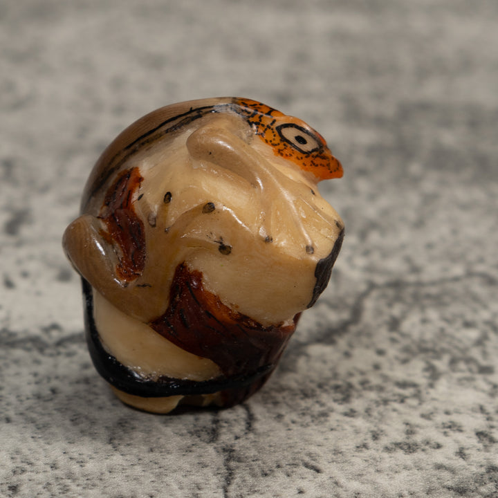 Orange And Brown Gecko Lizard Tagua Carving