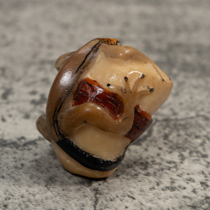 Orange And Brown Gecko Lizard Tagua Carving