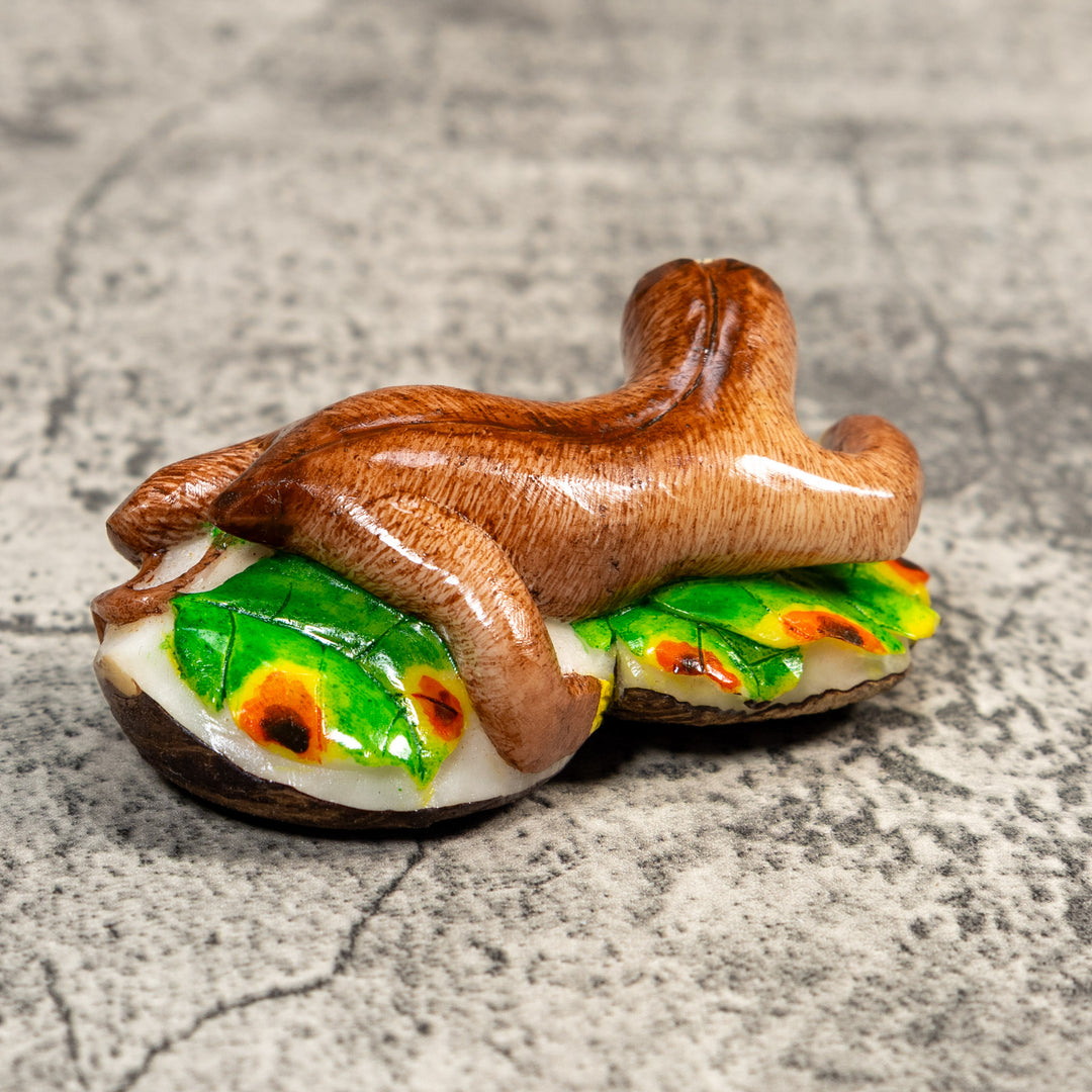 Double Nut Sloth Tagua Carving