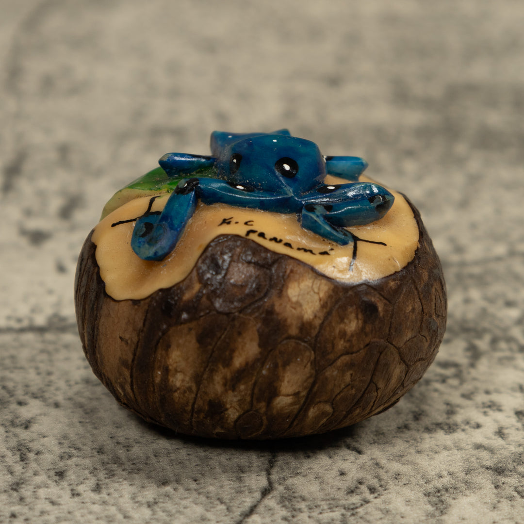 Blue Poison Dart Frog Tagua Carving