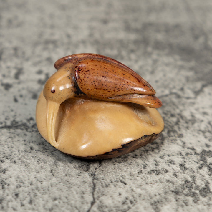 Vintage Rainforest Bird Tagua Carving