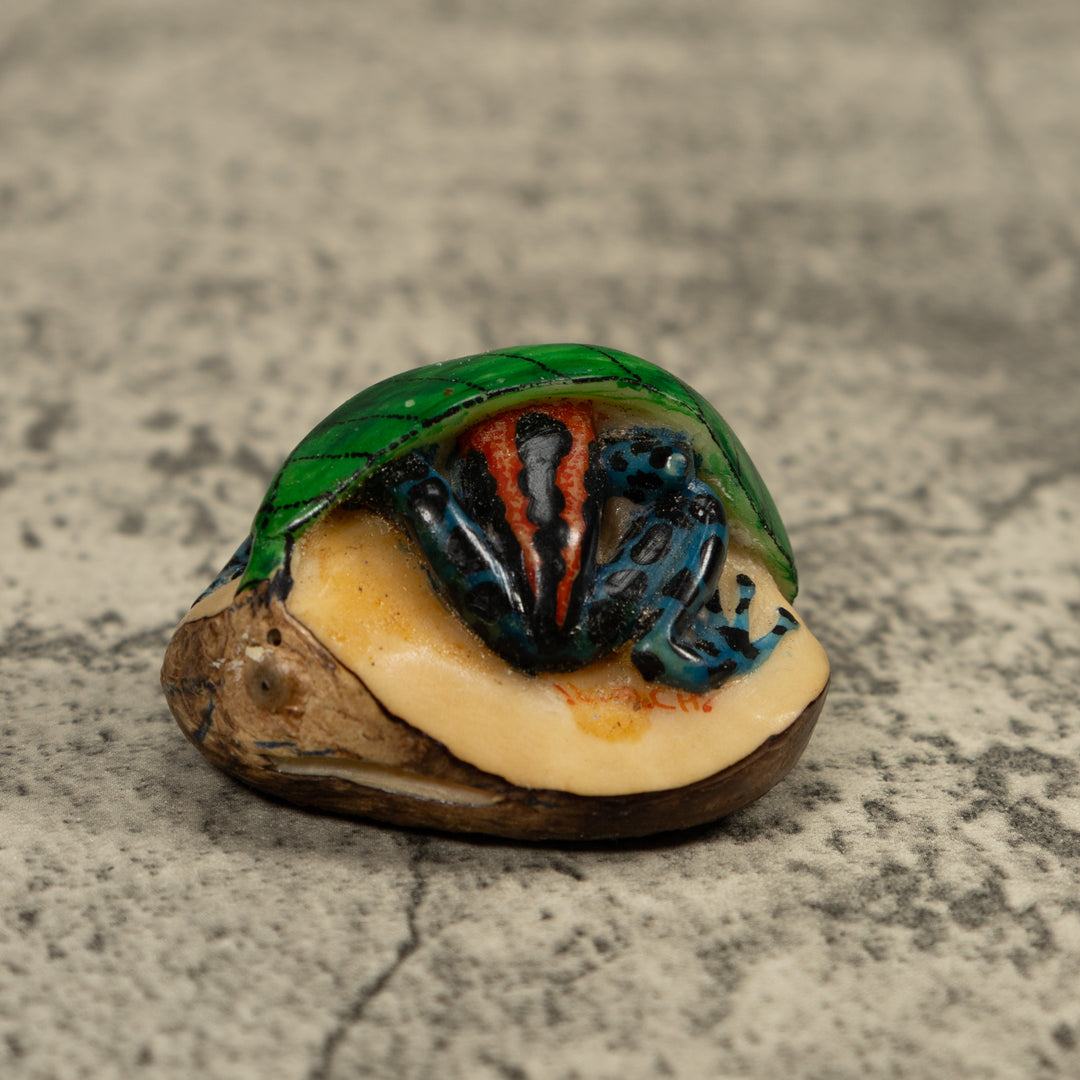 Hiding Poison Dart Frog Tagua Carving