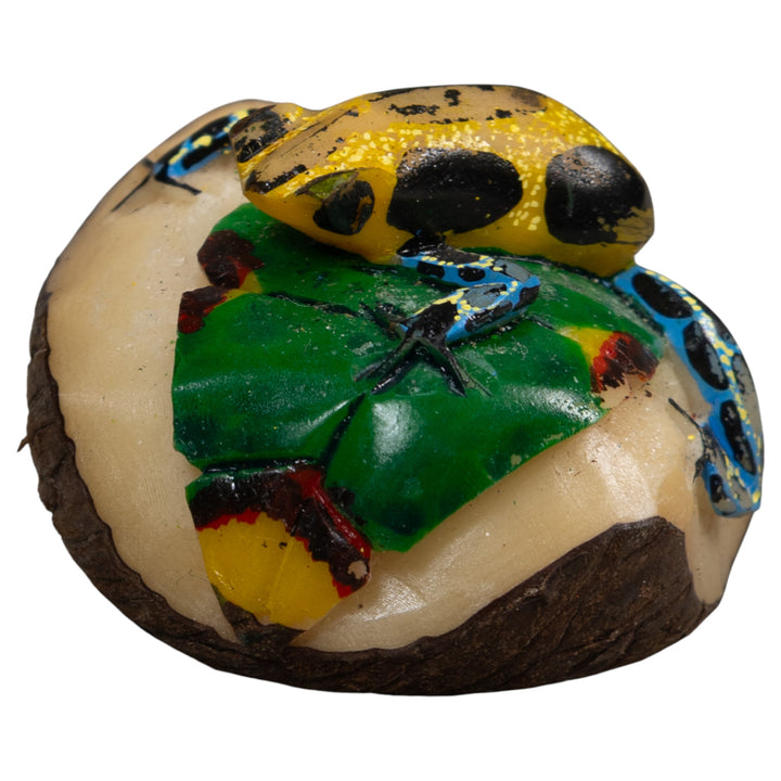 Blue Gold And Green Poison Dart Frog Tagua Carving