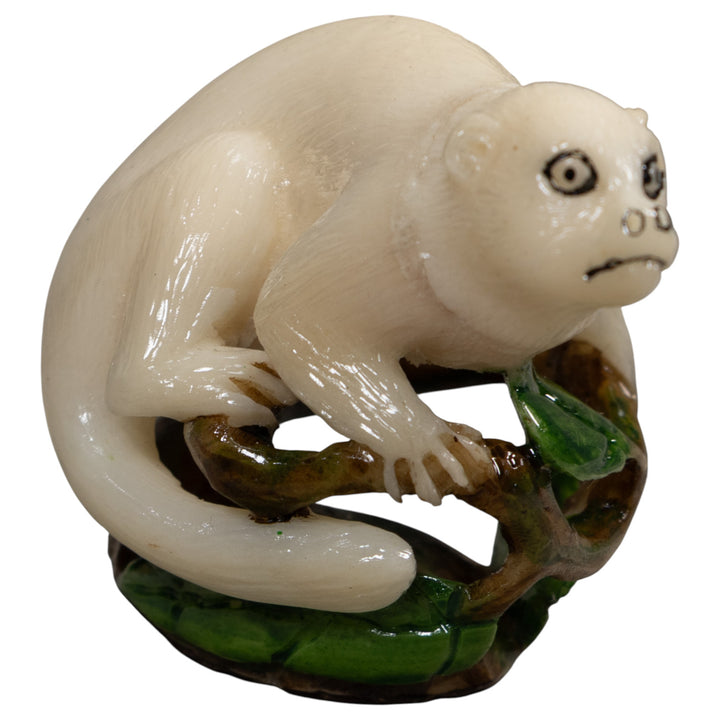 White Natural Monkey Tagua Carving