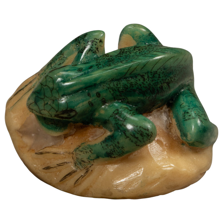 Vintage Iguana Lizard Reptile Tagua Carving
