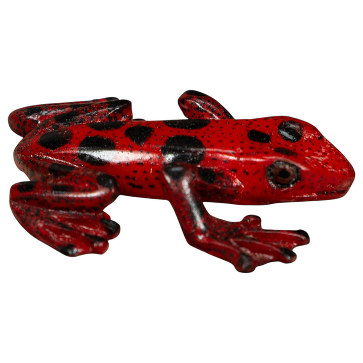 Free-Standing Red And Black Poison Dart Frog Tagua Carving
