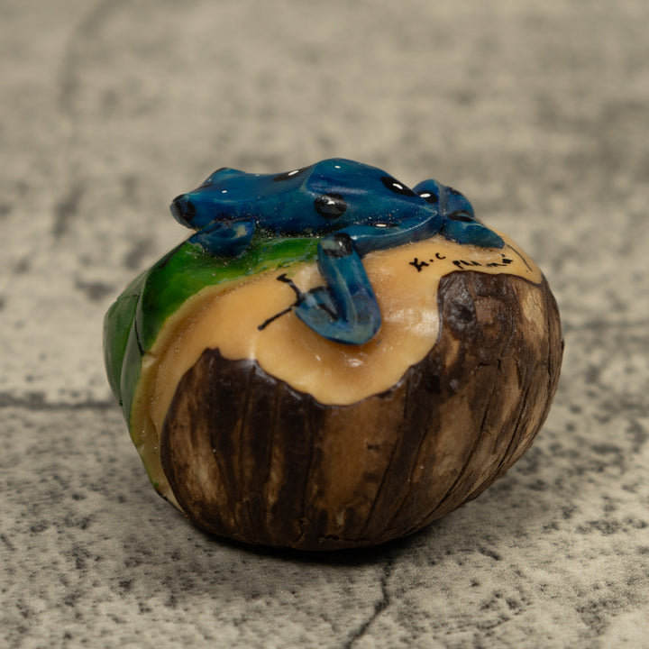 Blue Poison Dart Frog Tagua Carving
