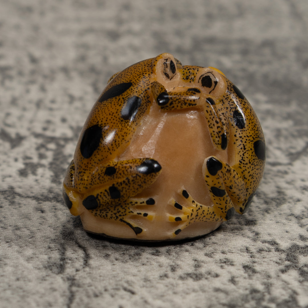 Double Vintage Frog Tagua Carving
