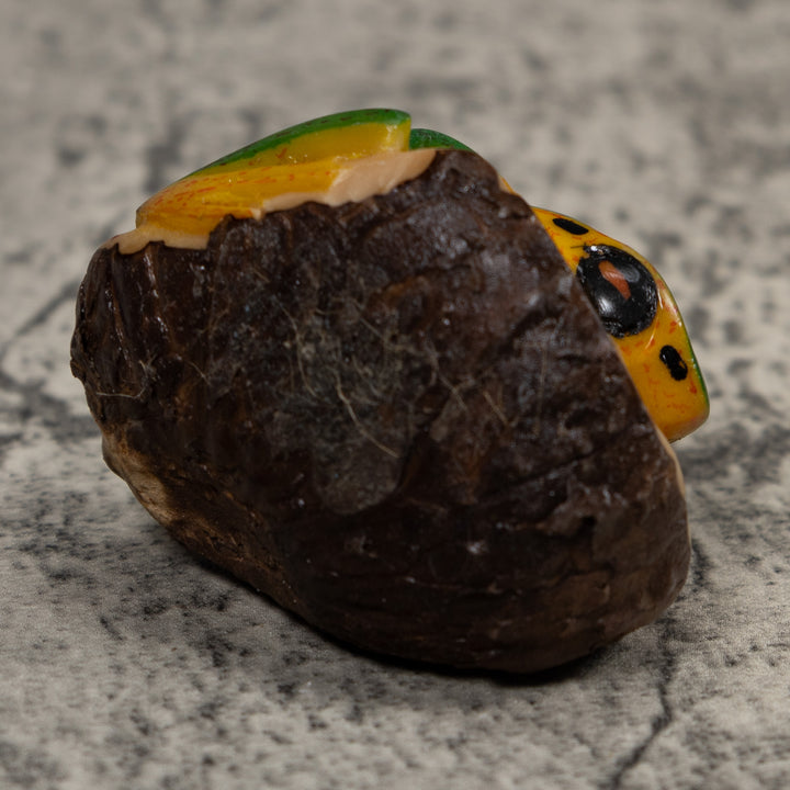 Vintage Green And Gold  Poison Dart Frog Tagua Carving