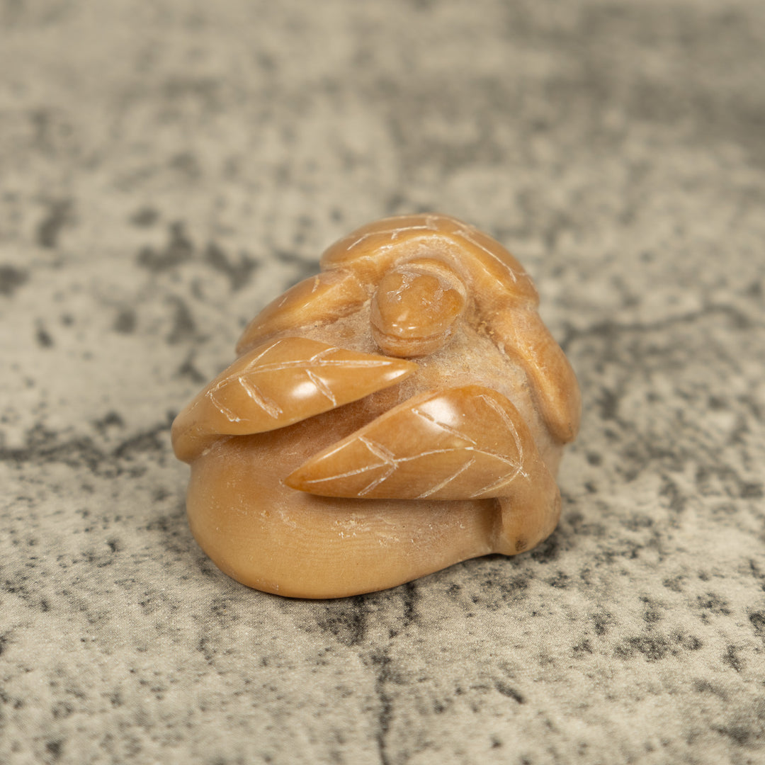 Vintage Natural White Sea Turtle Tagua Carving