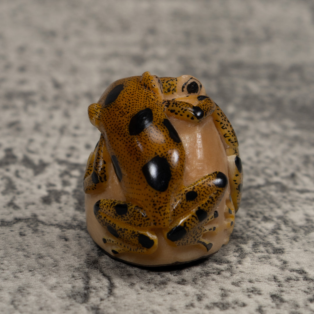 Double Vintage Frog Tagua Carving