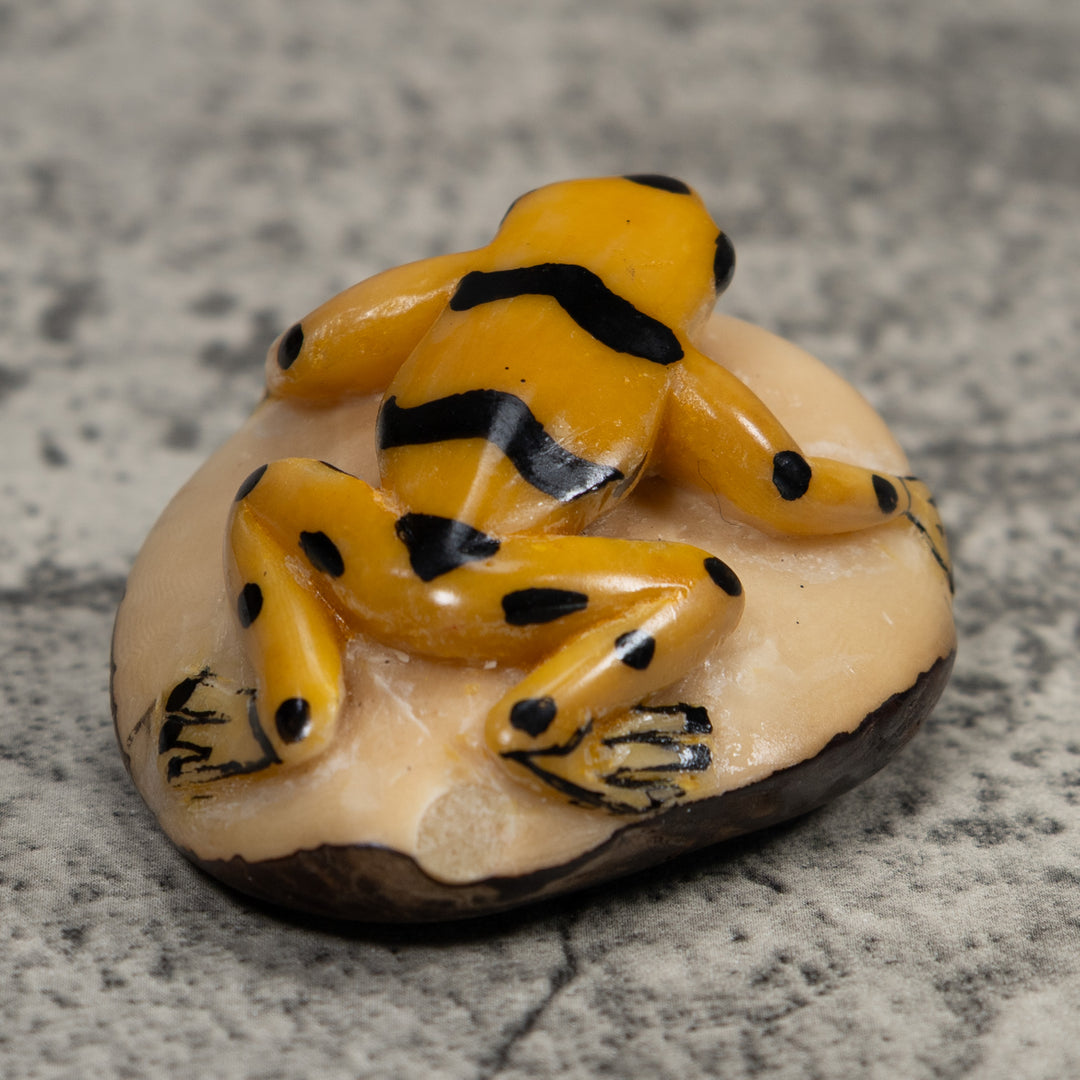 Golden Frog Tagua Carving