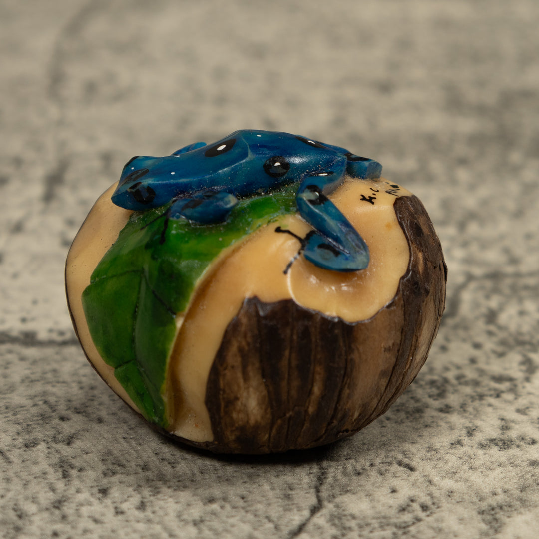 Blue Poison Dart Frog Tagua Carving