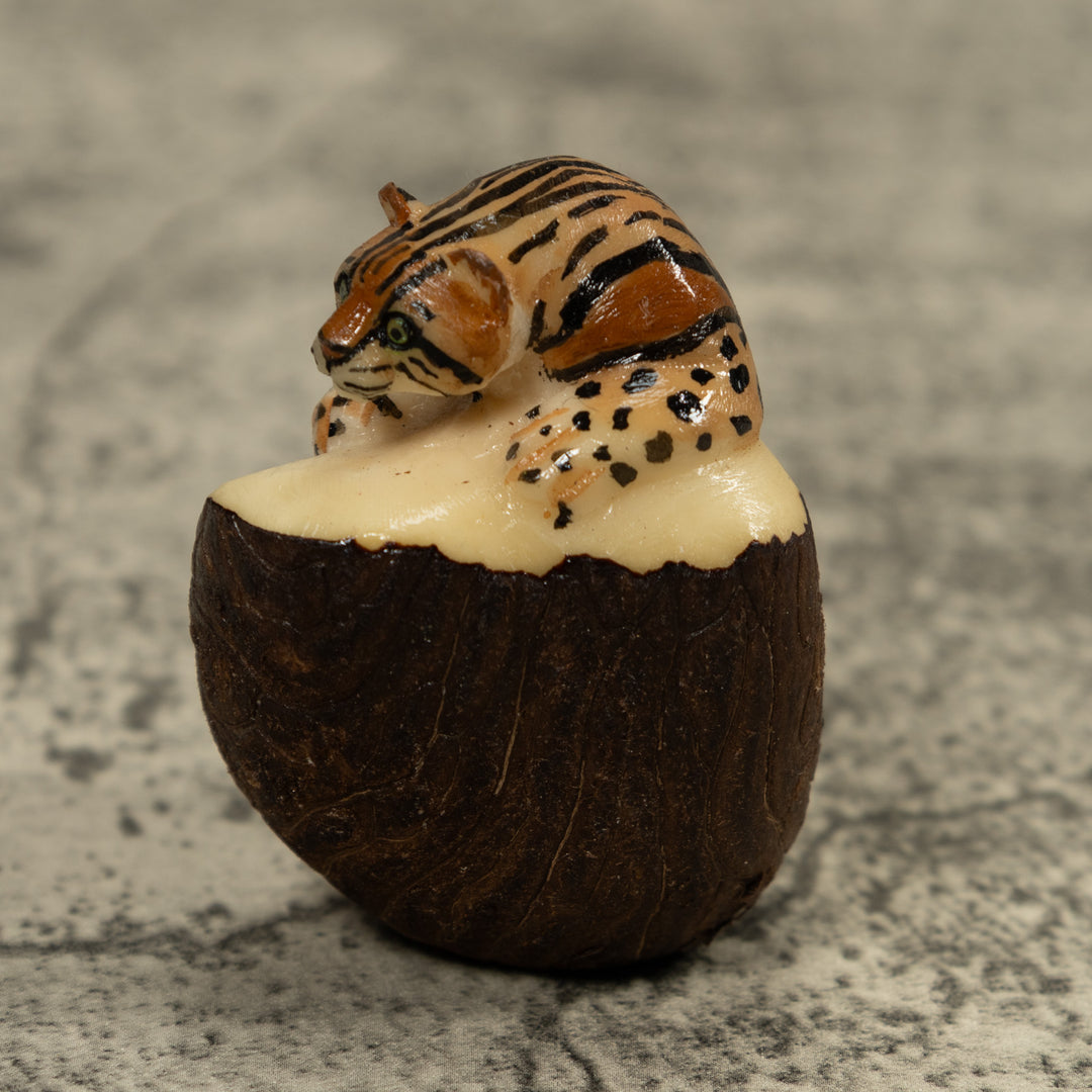 Jaguar Cat Tagua Carving