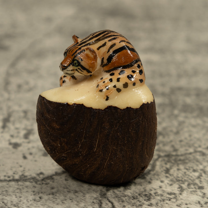 Jaguar Cat Tagua Carving