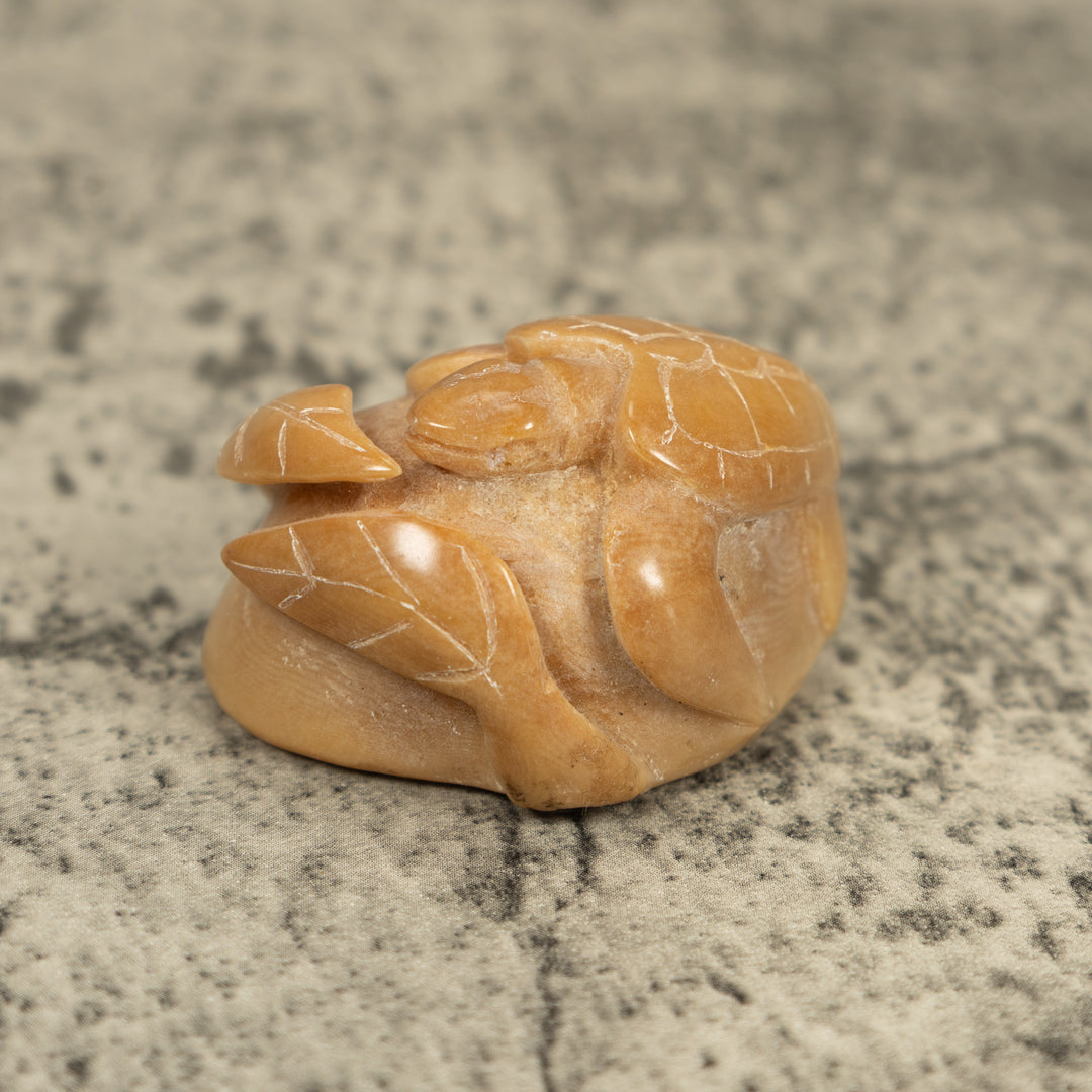 Vintage Natural White Sea Turtle Tagua Carving