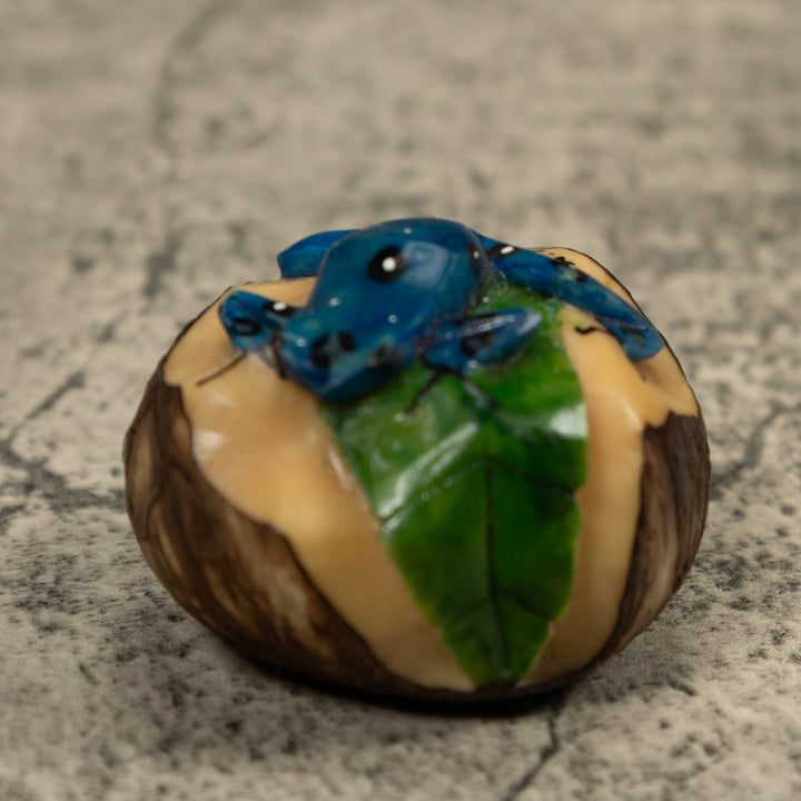 Blue Poison Dart Frog Tagua Carving