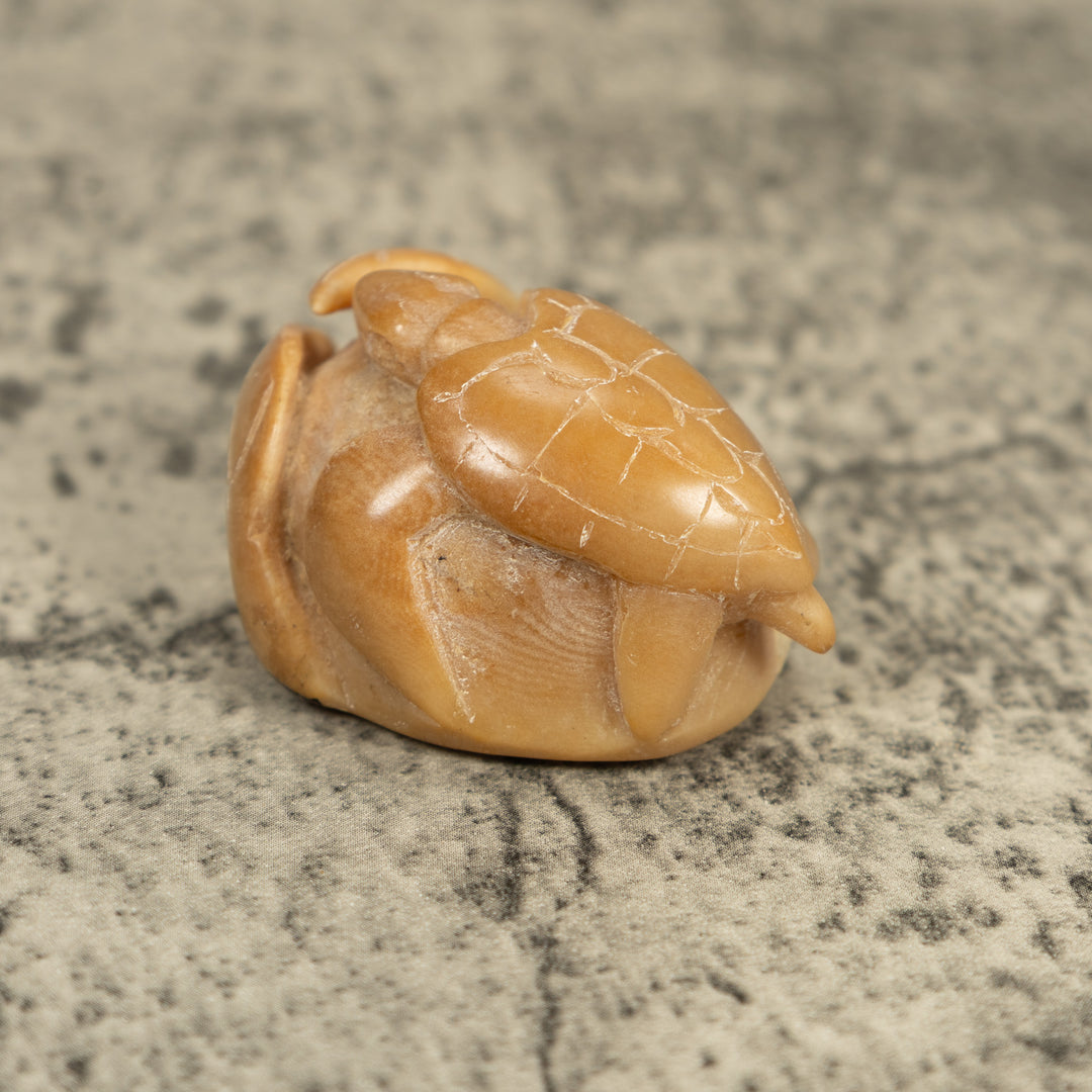 Vintage Natural White Sea Turtle Tagua Carving