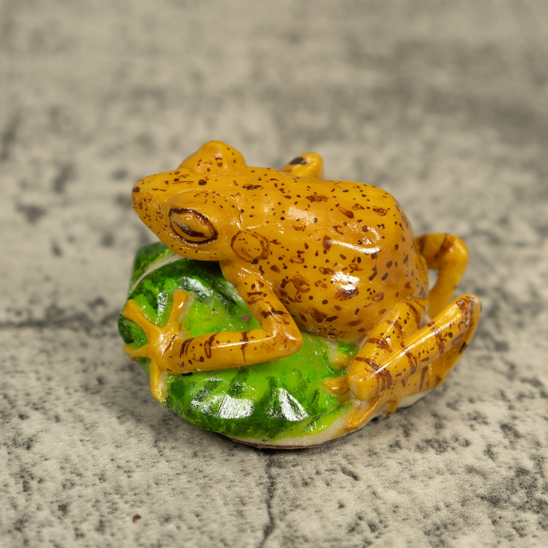 Golden Frog Tagua Carving