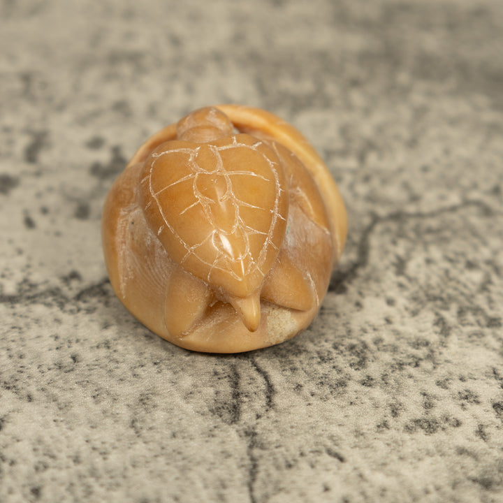 Vintage Natural White Sea Turtle Tagua Carving