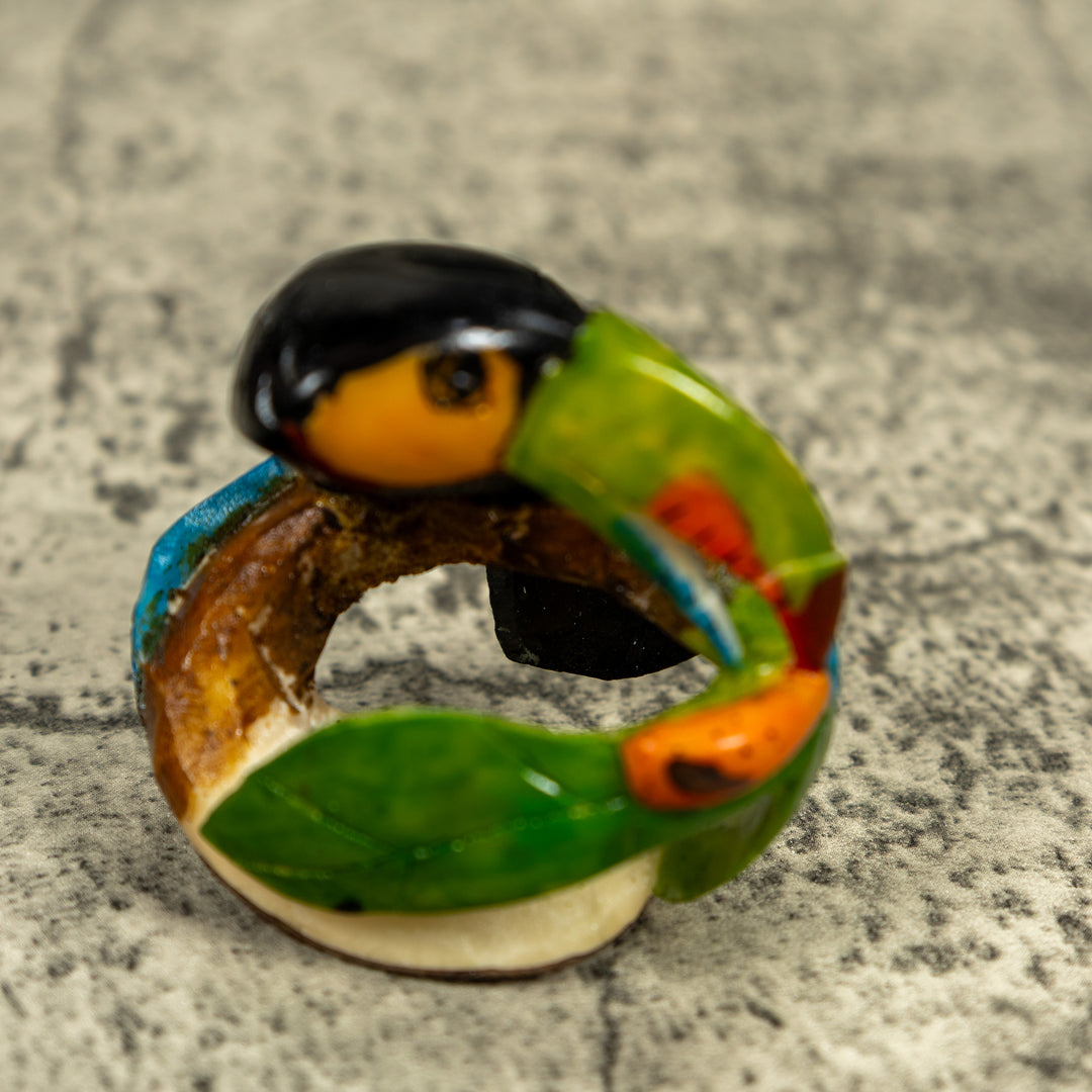 Toucan Parrot Bird Tagua Carving