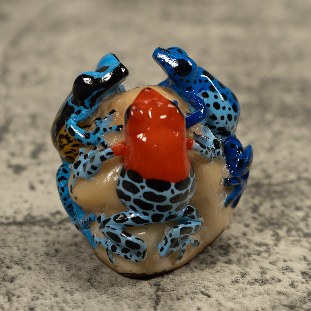 Three Poison Dart Frog Tagua Carving