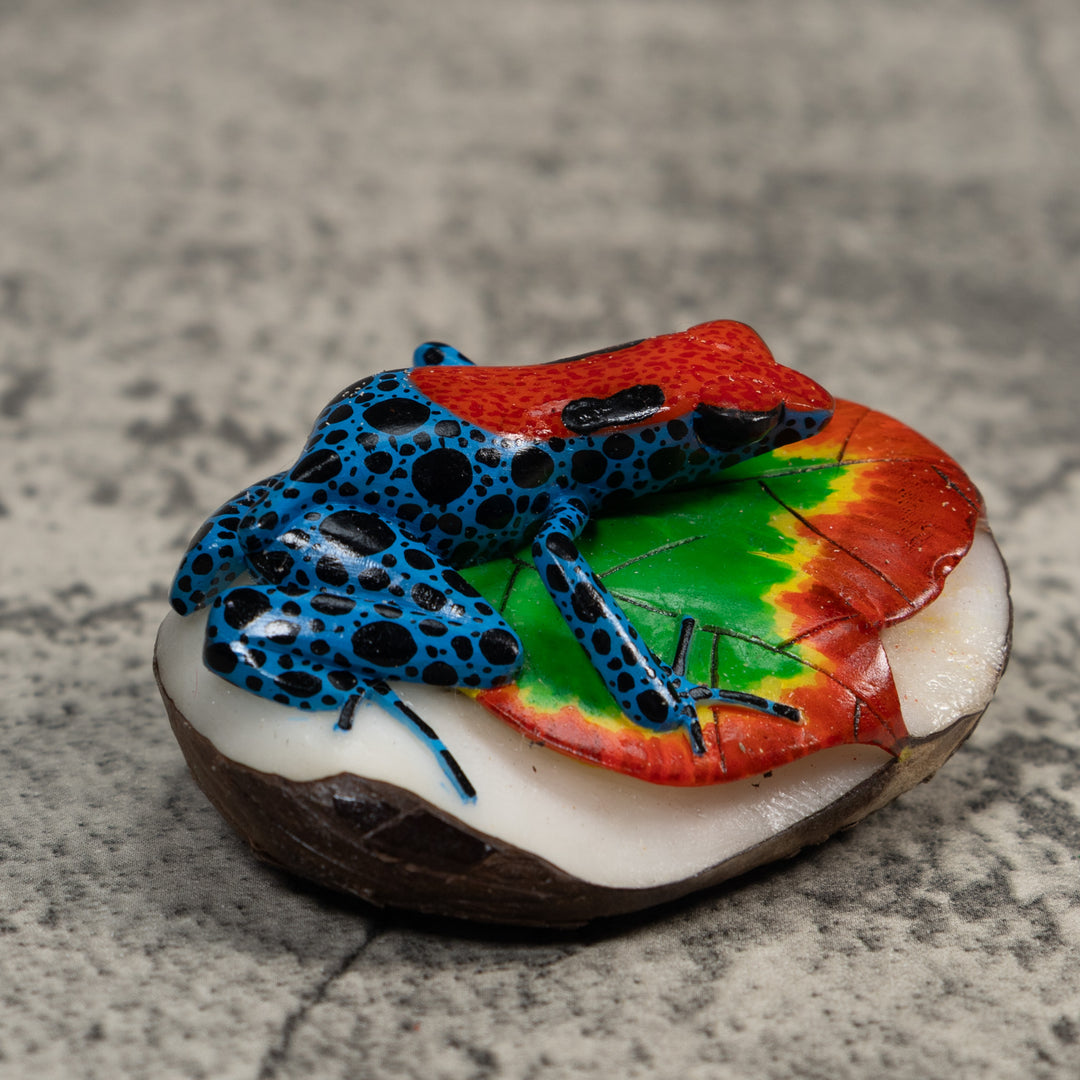 Red And Blue Poison Dart Frog Tagua Carving