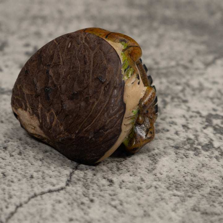 Vintage Iguana Lizard Reptile Tagua Carving