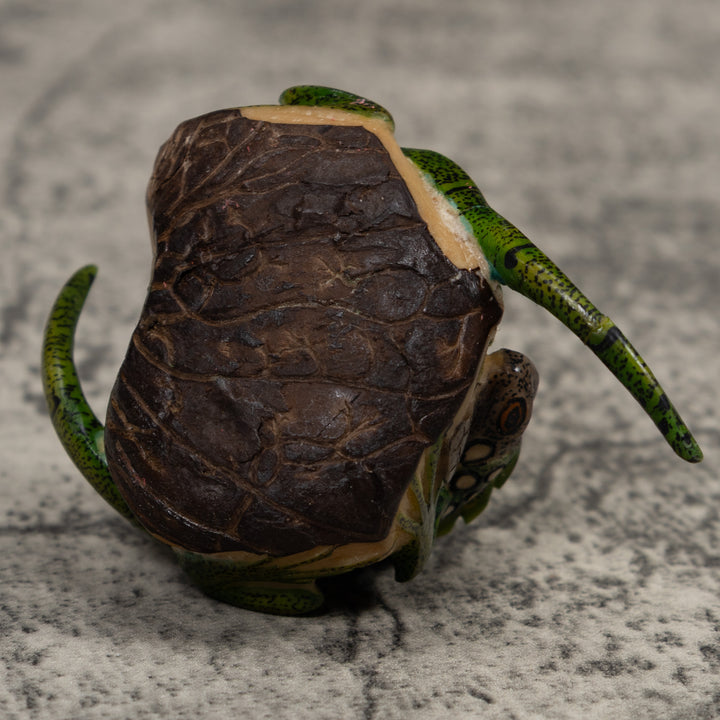 Double Long-Tail Iguana Tagua Carving