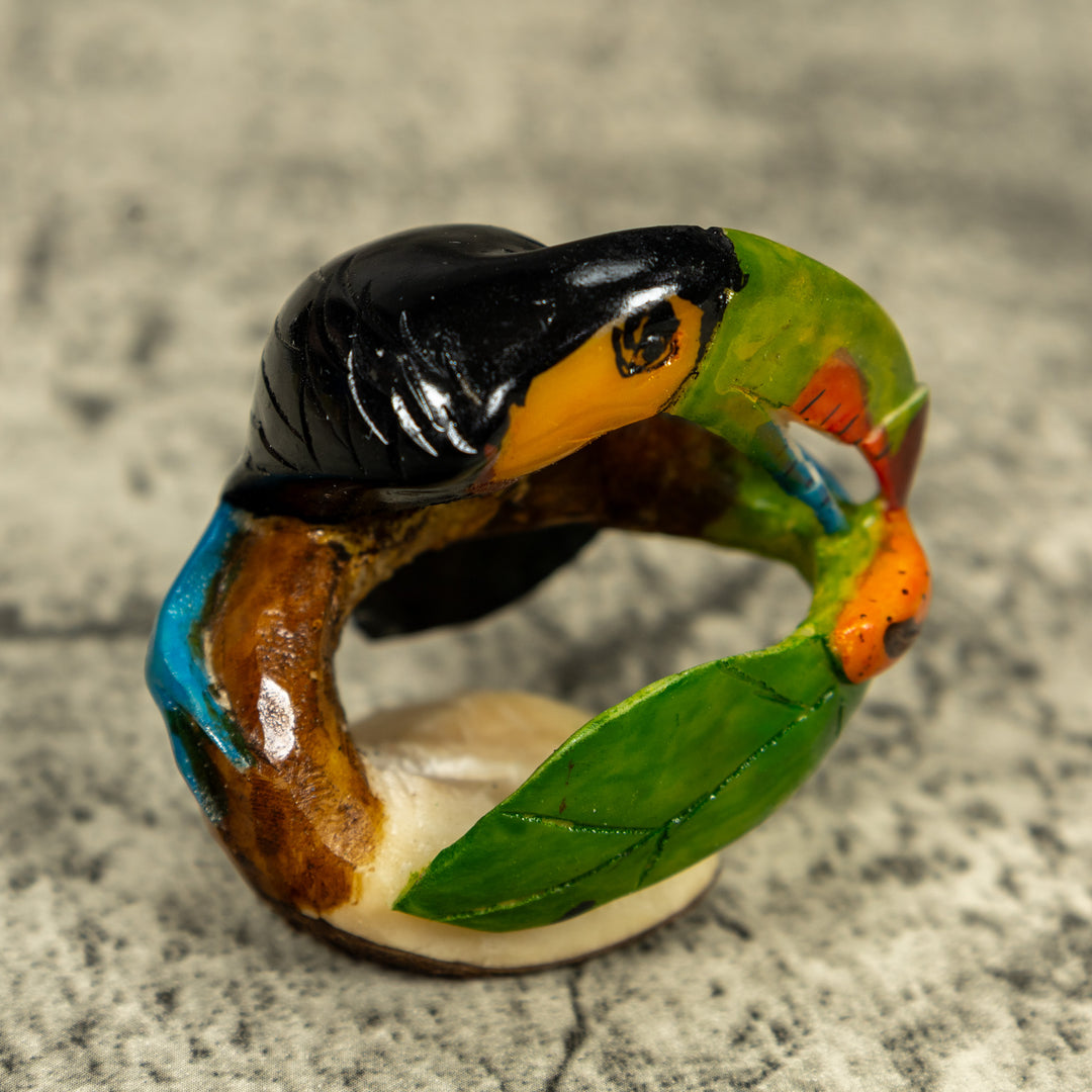Toucan Parrot Bird Tagua Carving