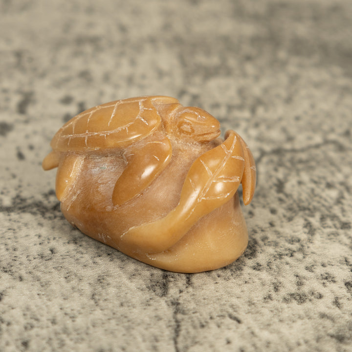 Vintage Natural White Sea Turtle Tagua Carving