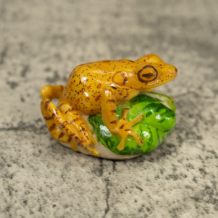 Golden Frog Tagua Carving