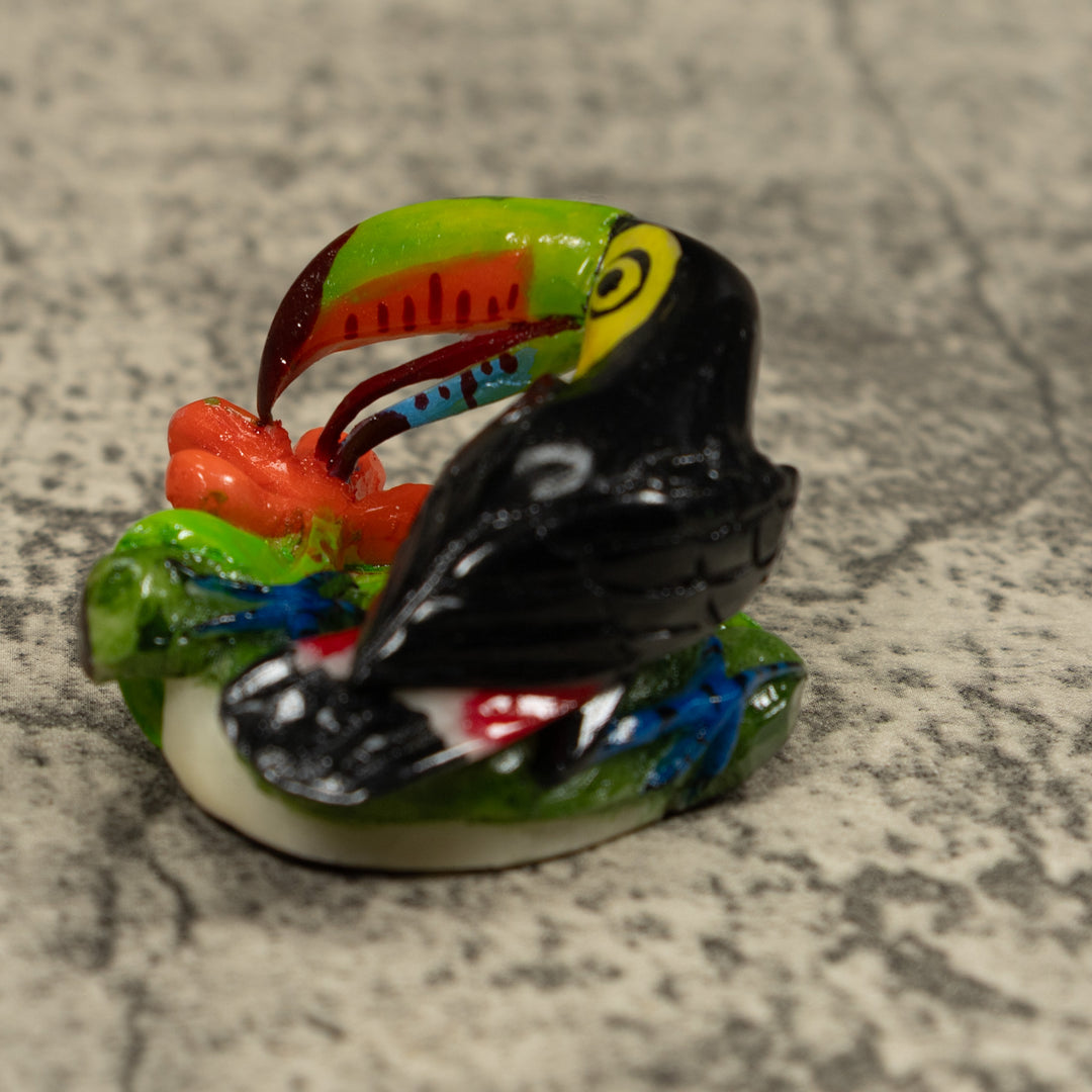Toucan Parrot Bird Tagua Carving