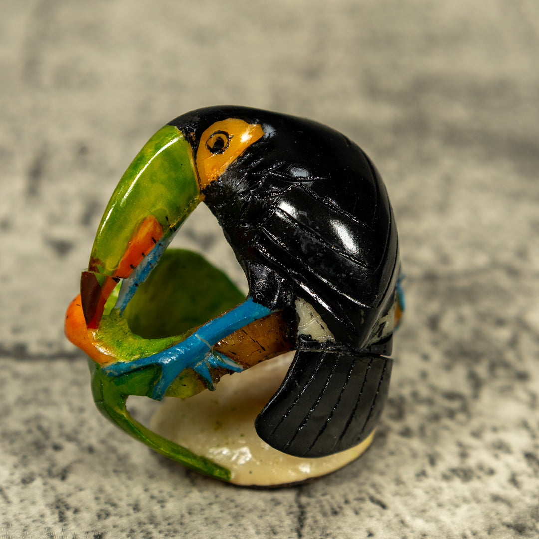 Toucan Parrot Bird Tagua Carving
