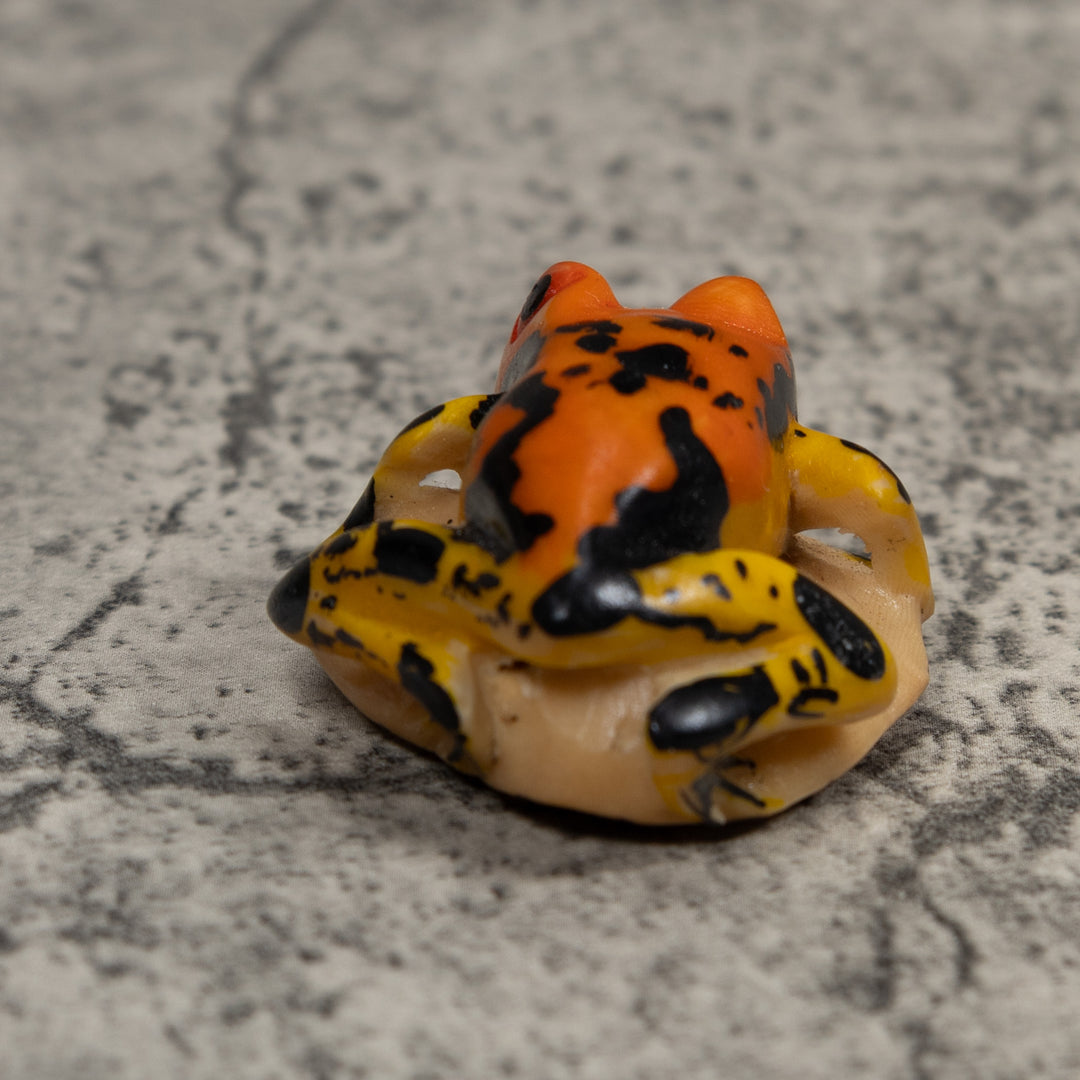 Vintage Black And Gold Poison Dart Frog Tagua Carving
