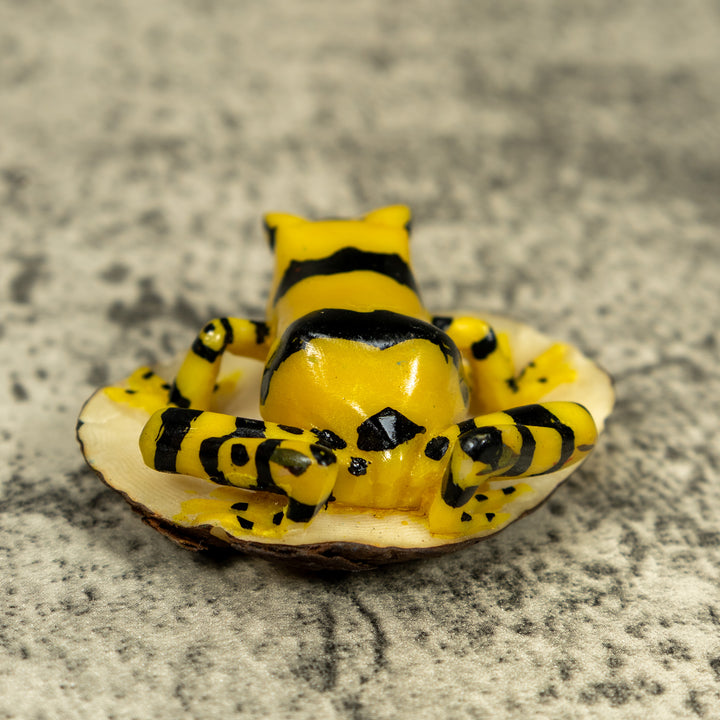 Black And Yellow Golden Frog Tagua Carving