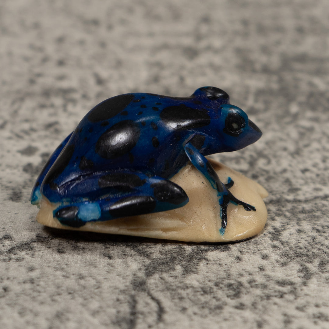 Blue Poison Dart Frog Tagua Carving