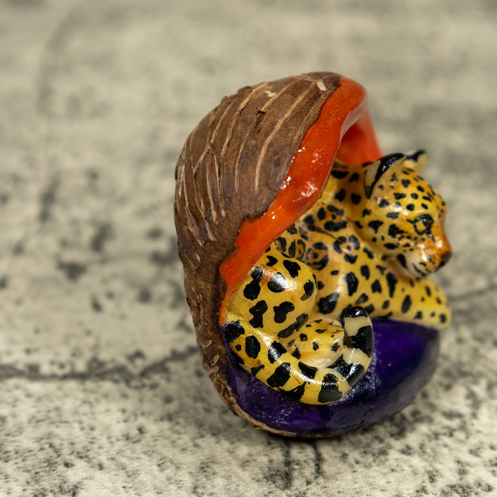 Clemson Purple And Orange Tiger Tagua Carving